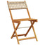 spisebordssæt til haven 5 dele polyrattan og massivt træ beige