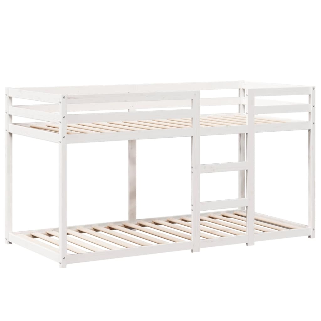 køjeseng med tag 75x190 cm massivt fyrretræ hvid