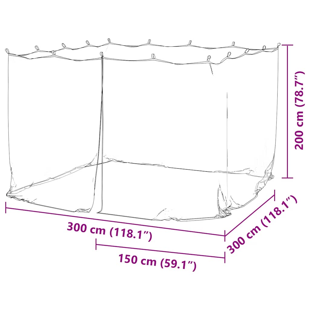 myggenet til udendørs brug 220 mesh sort 300x300x200 cm