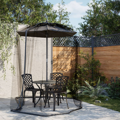 myggenet til parasol Φ330x250 cm trådnet sort