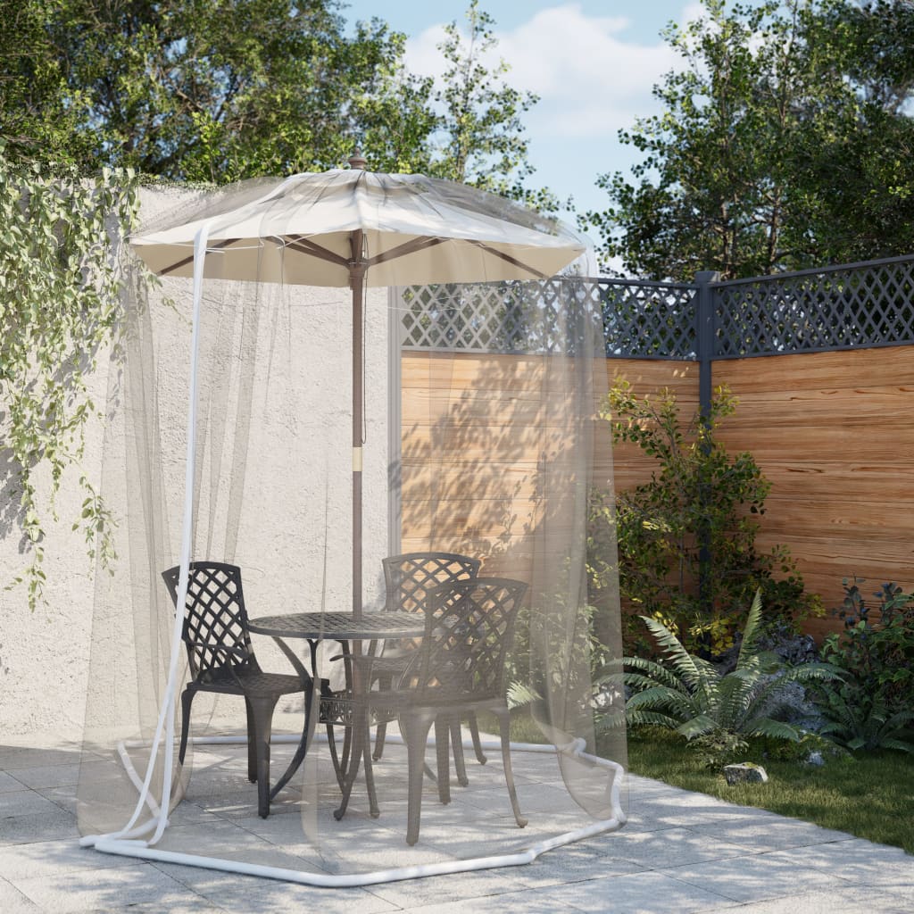 Myggenet til parasol Φ300x230 cm trådnet hvid