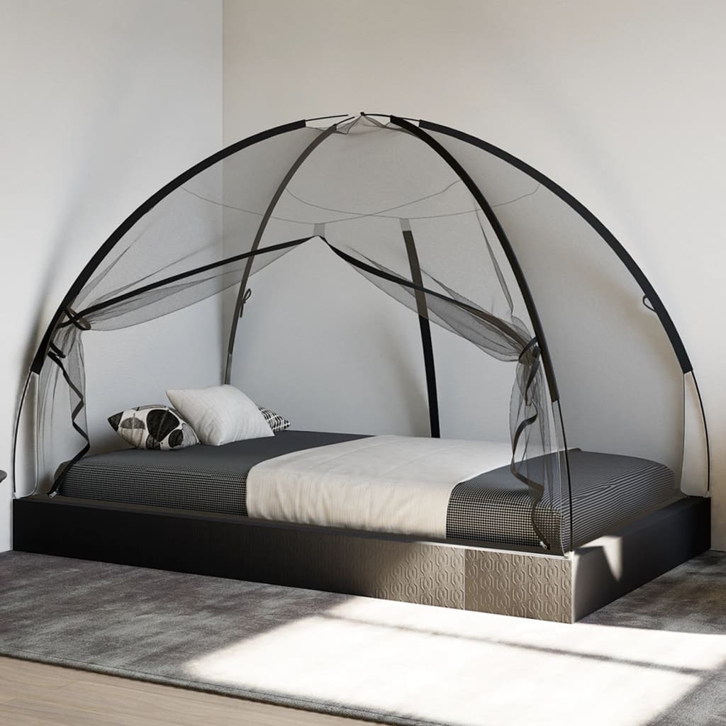 myggenet med døre 200x120x130 cm trådnet sort billede
