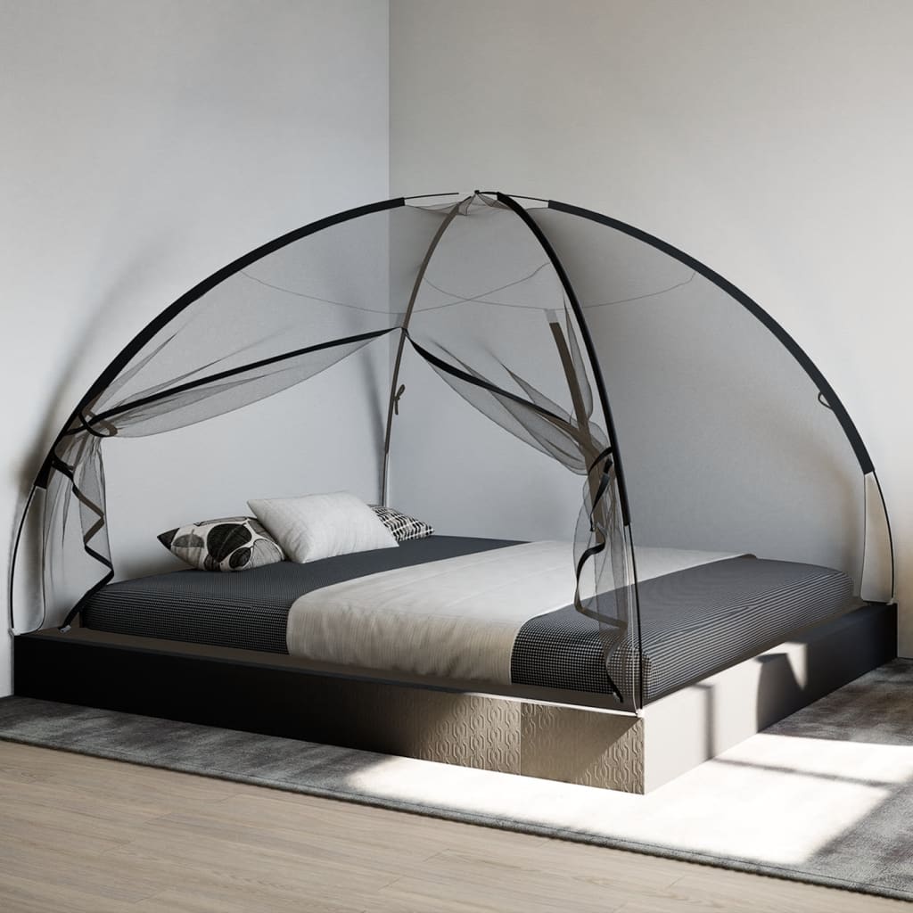 myggenet med døre 200x180x135 cm trådnet sort billede