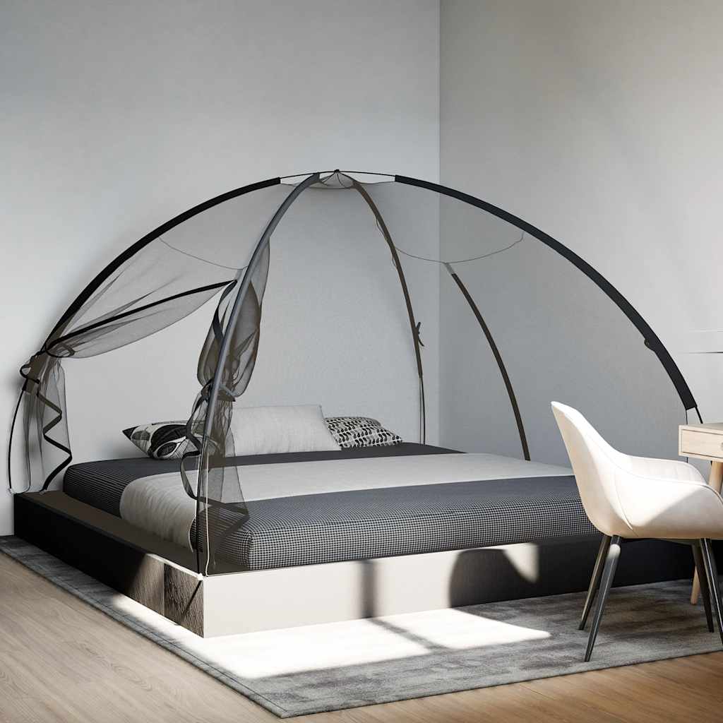 myggenet med døre 200x200x135 cm trådnet sort billede