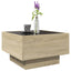 sofabord med LED-lys 50x50x30 cm konstrueret træ sonoma-eg