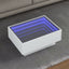 sofabord med LED-lys 70x50x30 cm konstrueret træ hvid