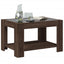 sofabord med LED-lys 73x53x45 cm konstrueret træ brunt eg