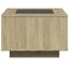 sofabord med LED-lys 60x60x40 cm konstrueret træ sonoma-eg
