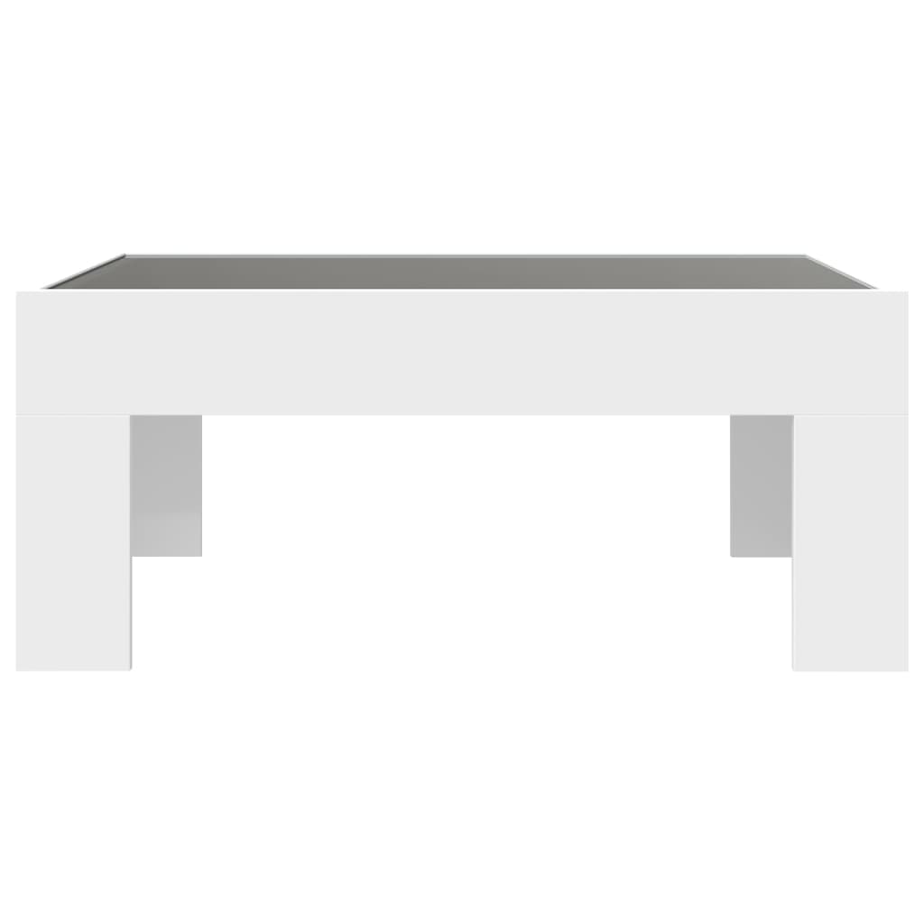 sofabord med Infinity LED-lys 70x50x30 cm hvid