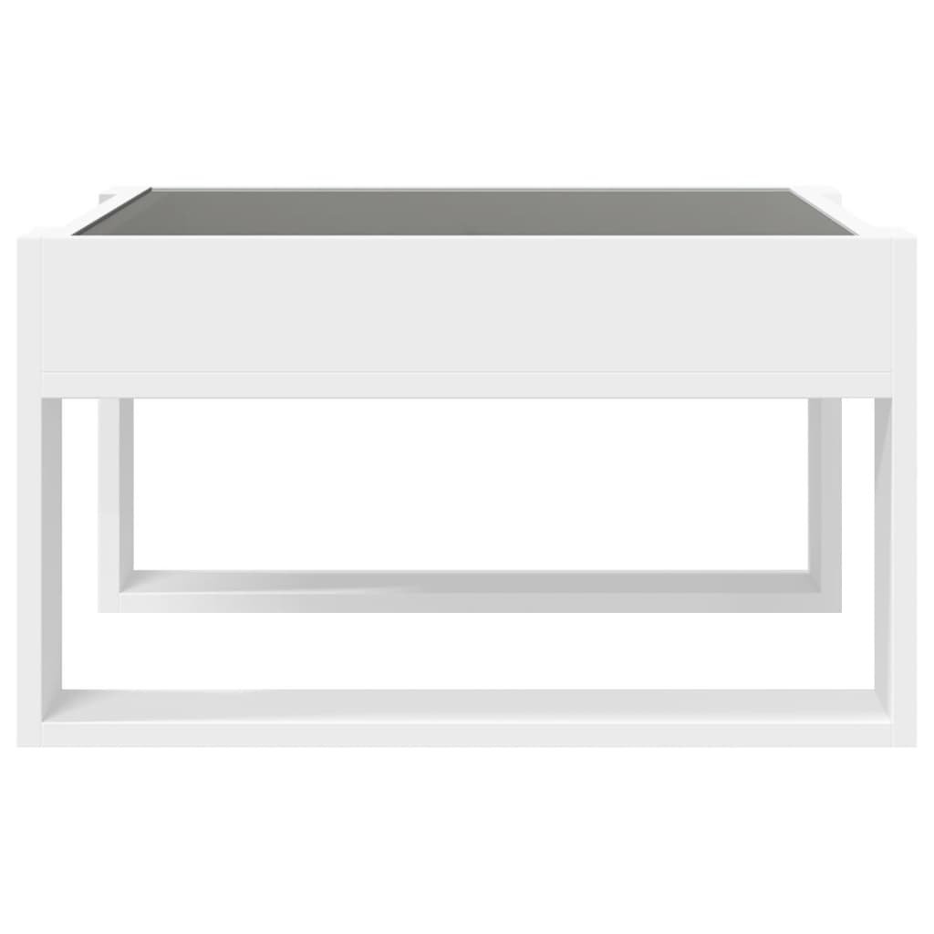 sofabord med Infinity LED-lys 50x53x30 cm hvid