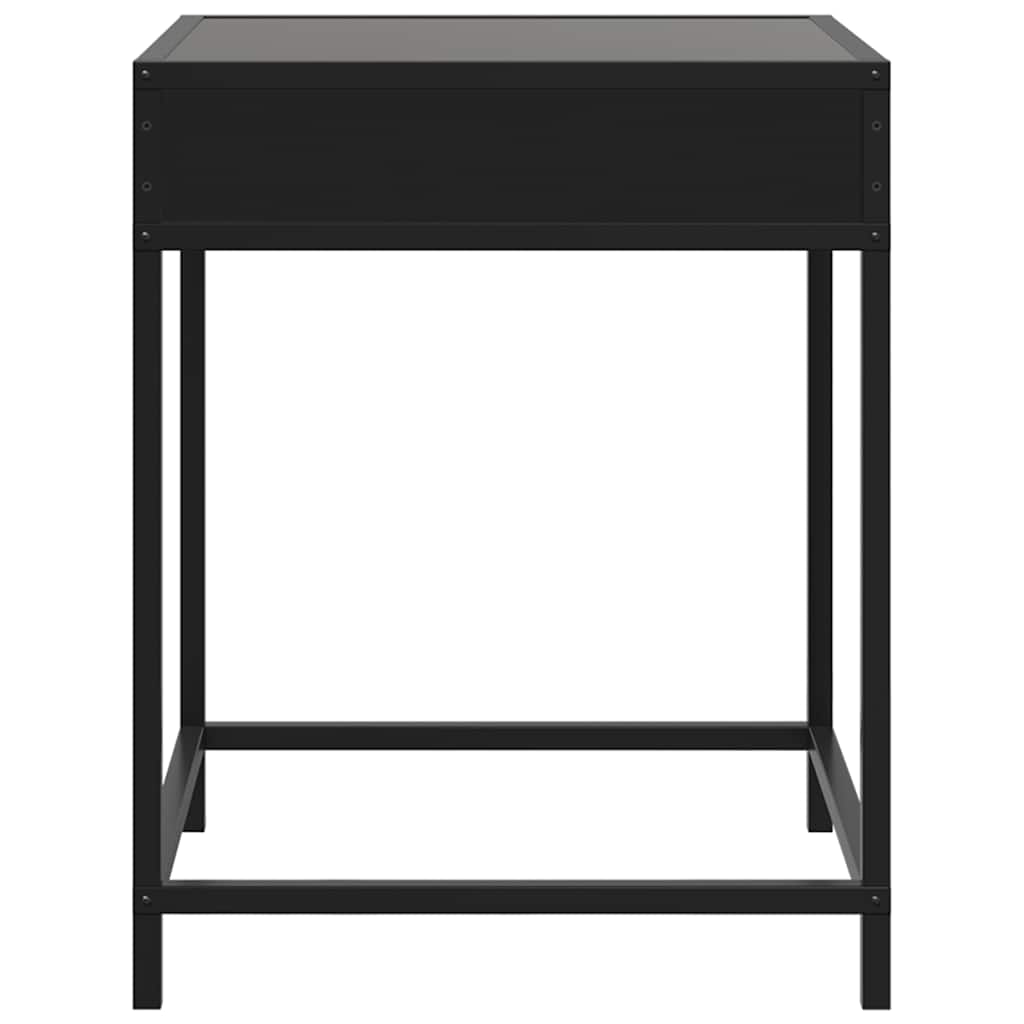 sofabord med Infinity LED-lys 40x40x51 cm sort