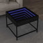 sofabord med Infinity LED-lys 50x50x41 cm sort