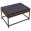 sofabord med Infinity LED-lys 70x50x41 cm brun egetræsfarve