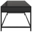 sofabord med Infinity LED-lys 90x50x41 cm sort