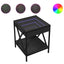 sofabord med Infinity LED-lys 40x40x49 cm sort