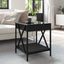 sofabord med Infinity LED-lys 40x40x49 cm sort