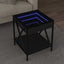 sofabord med Infinity LED-lys 40x40x49 cm sort