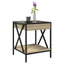 sofabord med Infinity LED-lys 40x40x49 cm sonoma-eg