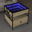 sofabord med Infinity LED-lys 50x50x51 cm sonoma-eg