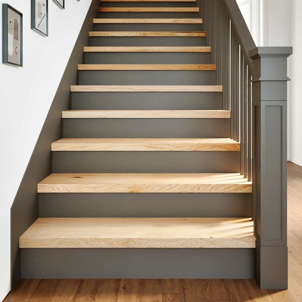 trappemåtter 4 stk ubehandlet 90x25x2 cm massivt egetræ