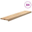 trappemåtter 4 stk ubehandlet 120x25x2 cm massivt egetræ