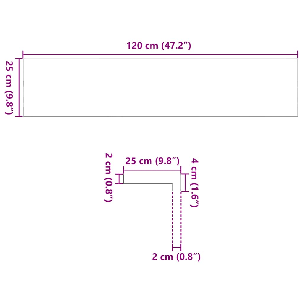 trappemåtter 4 stk ubehandlet 120x25x2 cm massivt egetræ