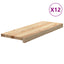 trappemåtter 12 stk ubehandlet 70x25x2 cm massivt egetræ