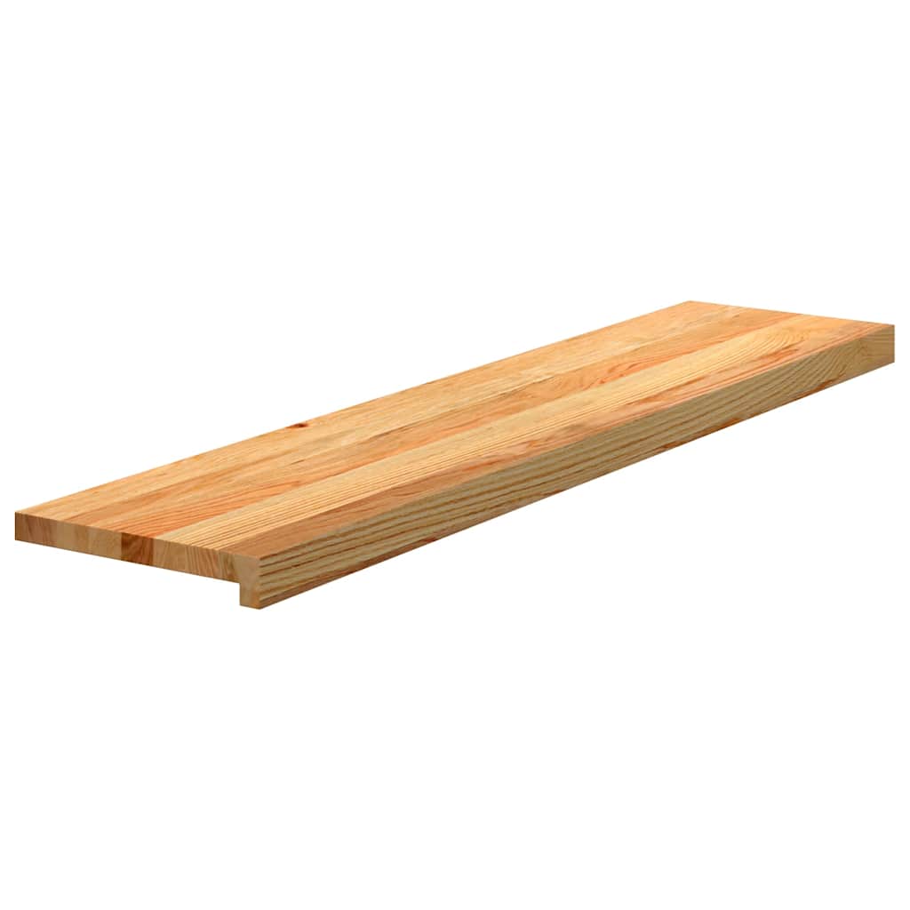 trappemåtter 4 stk lysebrun 110x25x2 cm massivt egetræ