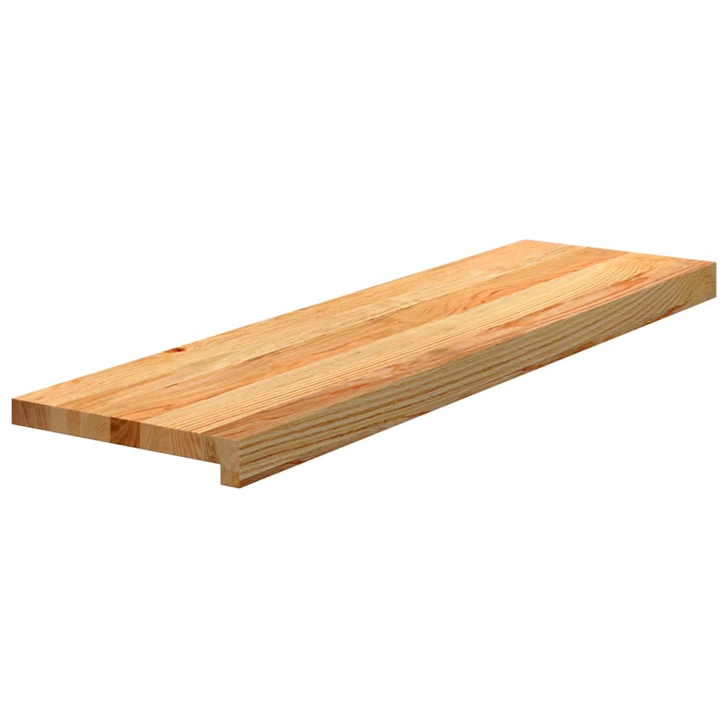 trappemåtter 8 stk lysebrun 90x25x2 cm massivt egetræ