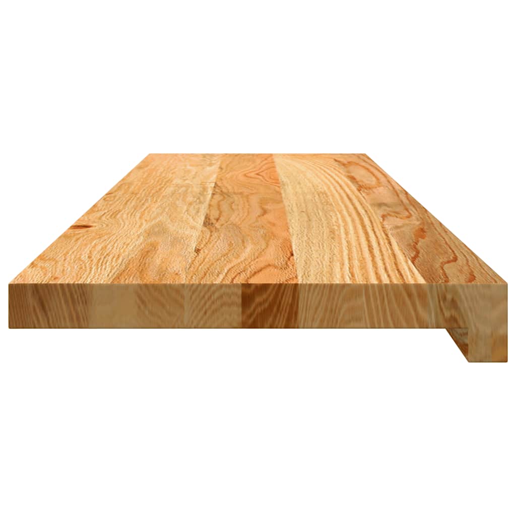 trappemåtter 8 stk lysebrun 90x25x2 cm massivt egetræ