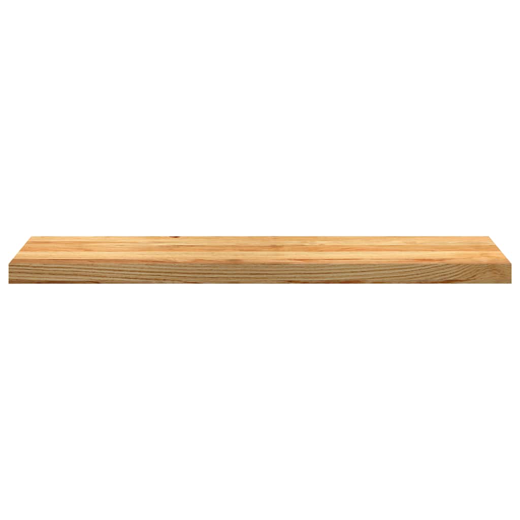 trappemåtter 12 stk. lysebrun 100x30x2 cm massivt egetræ