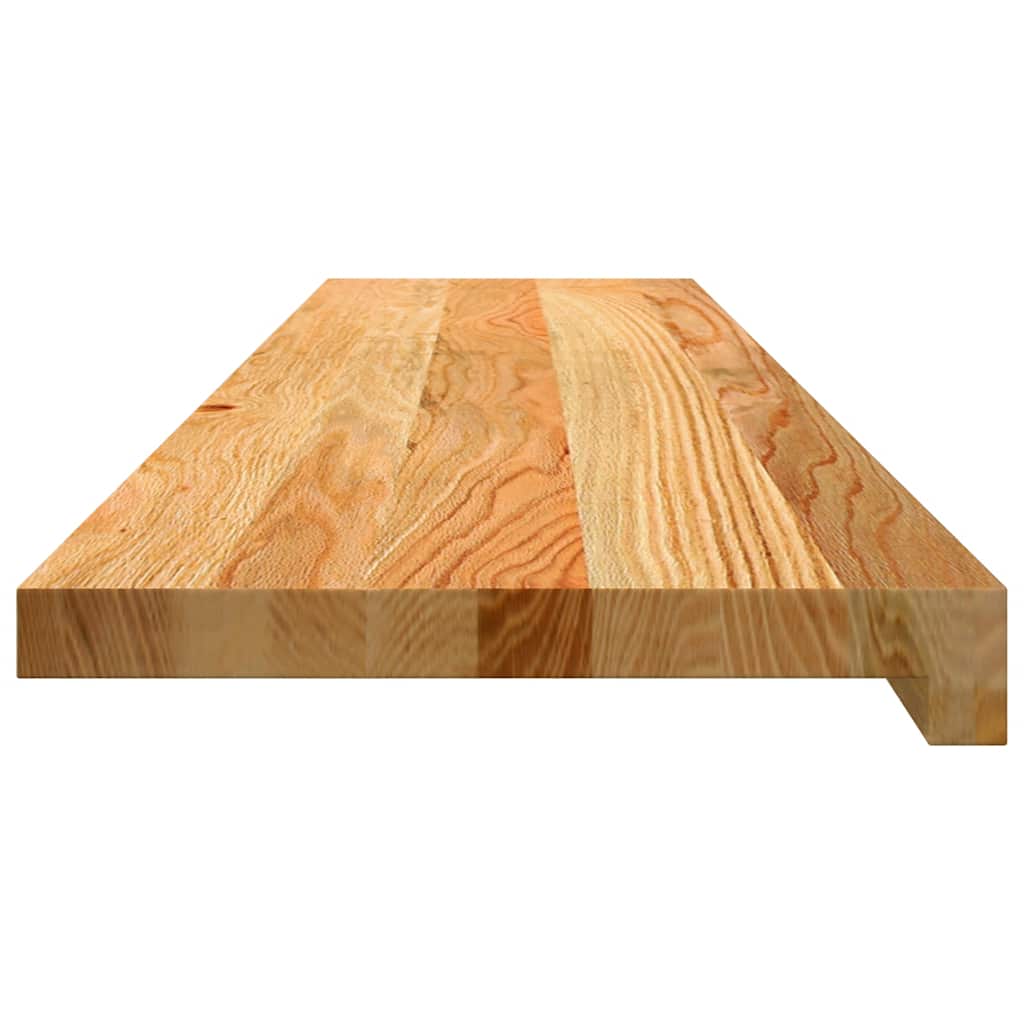 trappemåtter 12 stk. lysebrun 110x30x2 cm massivt egetræ