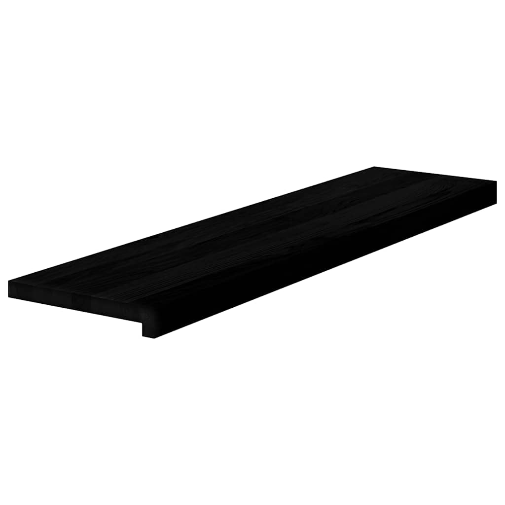 trappemåtter 4 stk. brunsort 100x30x2 cm massivt egetræ