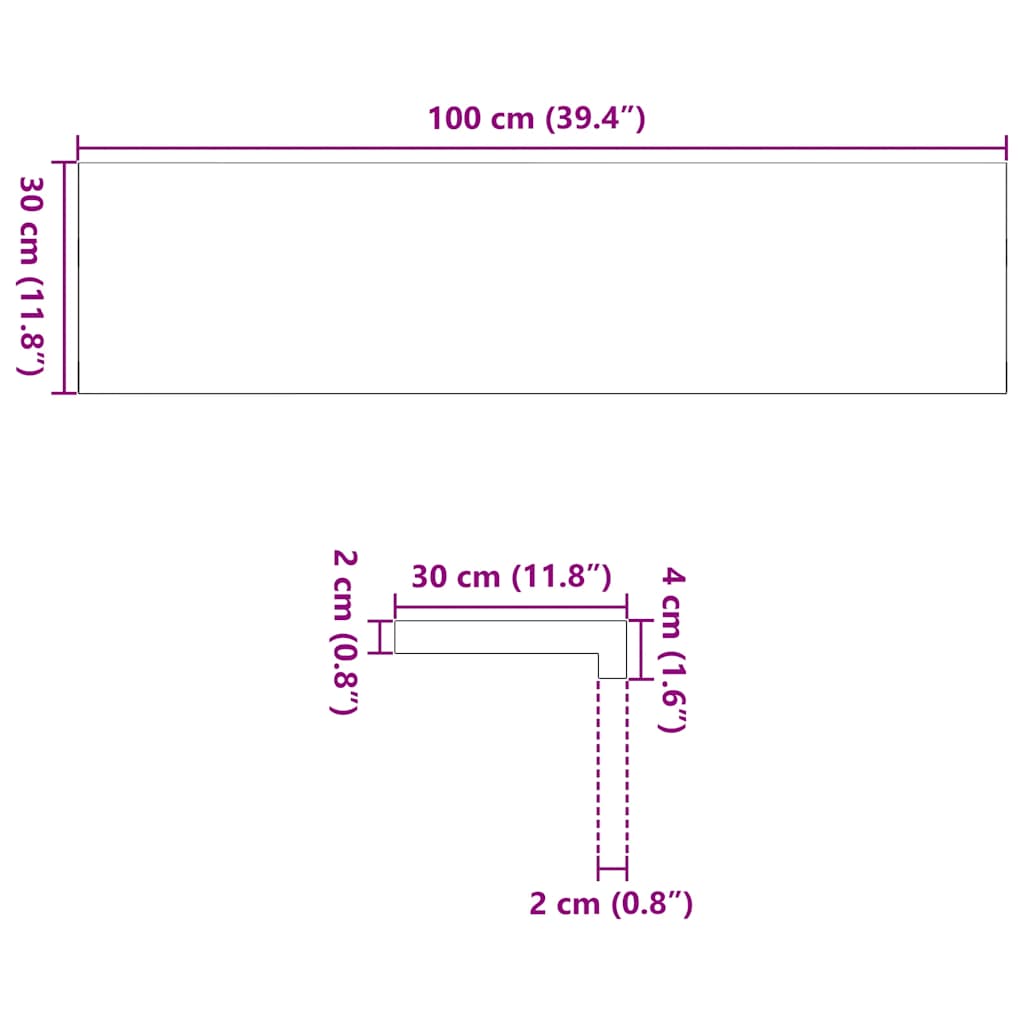 trappemåtter 4 stk. brunsort 100x30x2 cm massivt egetræ