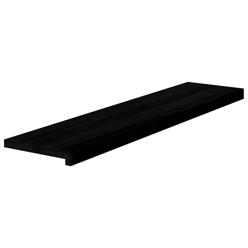 trappemåtter 8 stk. brunsort 110x25x2 cm massivt egetræ