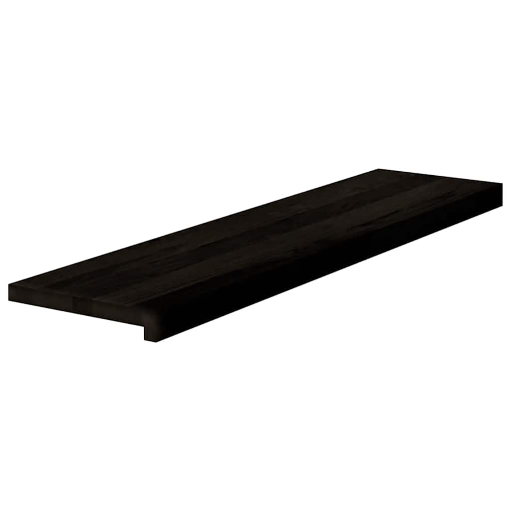 trappemåtter 12 stk. brunsort 100x25x2 cm massivt egetræ