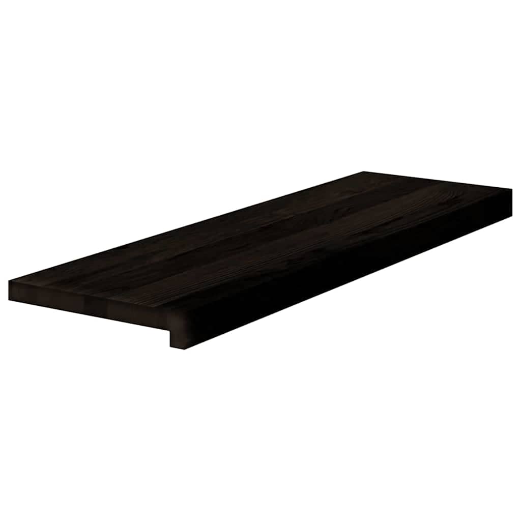 trappemåtter 12 stk. brunsort 80x30x2 cm massivt egetræ