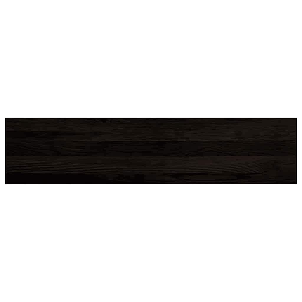trappemåtter 12 stk. brunsort 110x30x2 cm massivt egetræ