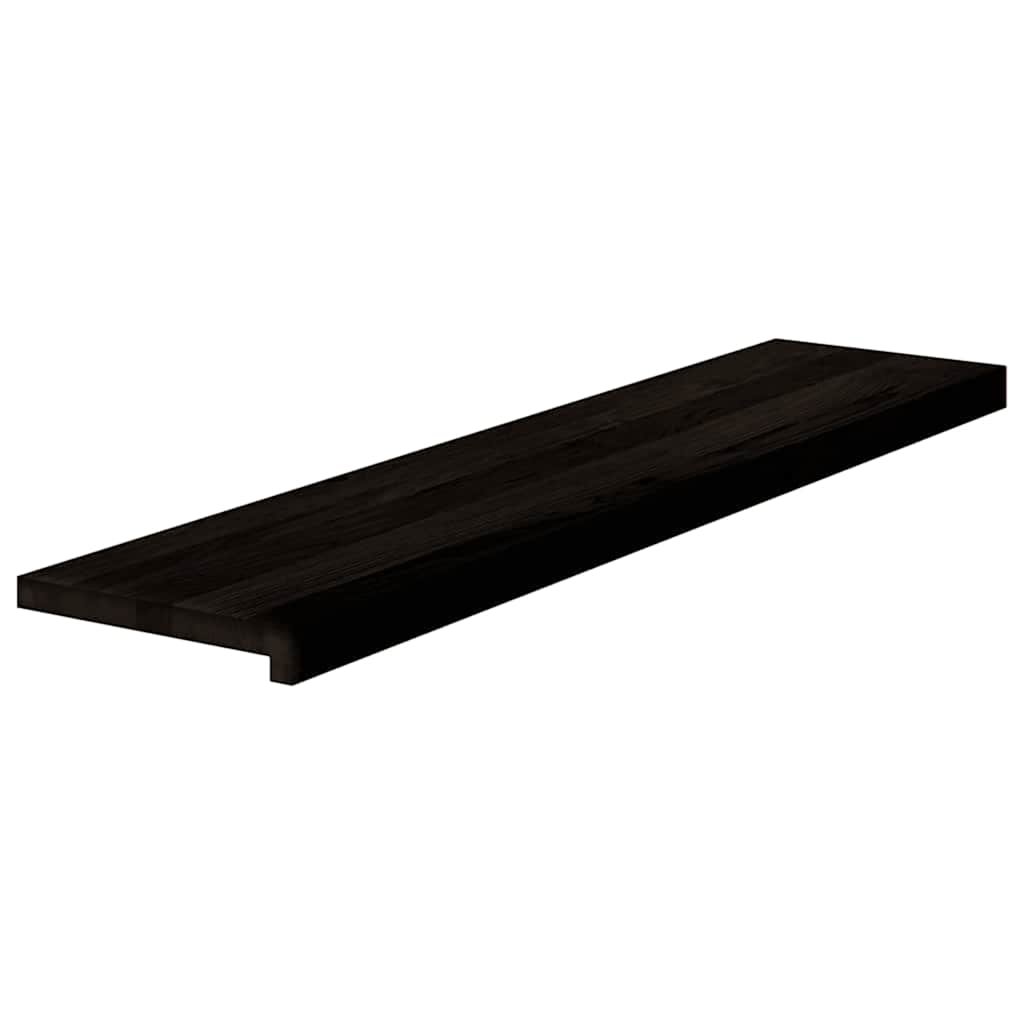trappemåtter 16 stk. brunsort 110x25x2 cm massivt egetræ