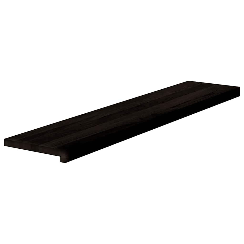 trappemåtter 16 stk. brunsort 120x25x2 cm massivt egetræ