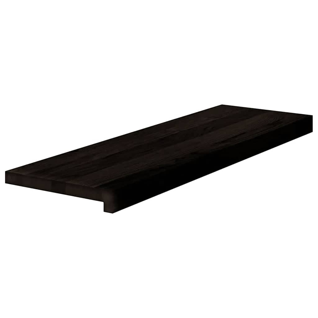 trappemåtter 16 stk. brunsort 80x30x2 cm massivt egetræ