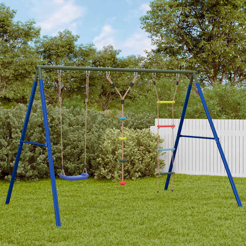 gyngestativ med gynge + stige og rebgynge