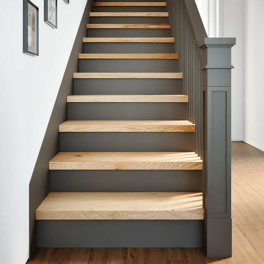 trappemåtter 2 stk ubehandlet 70x25x2 cm massivt egetræ