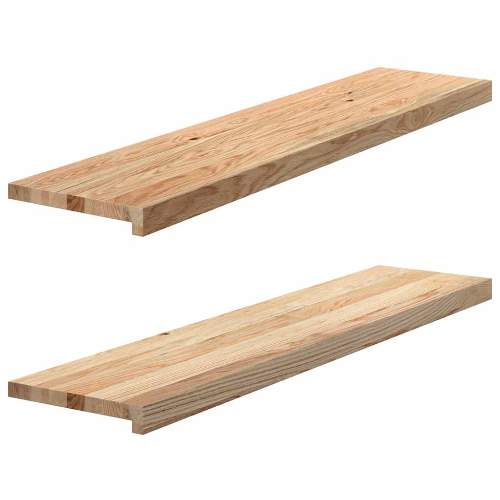 trappemåtter 2 stk ubehandlet 110x25x2 cm massivt egetræ