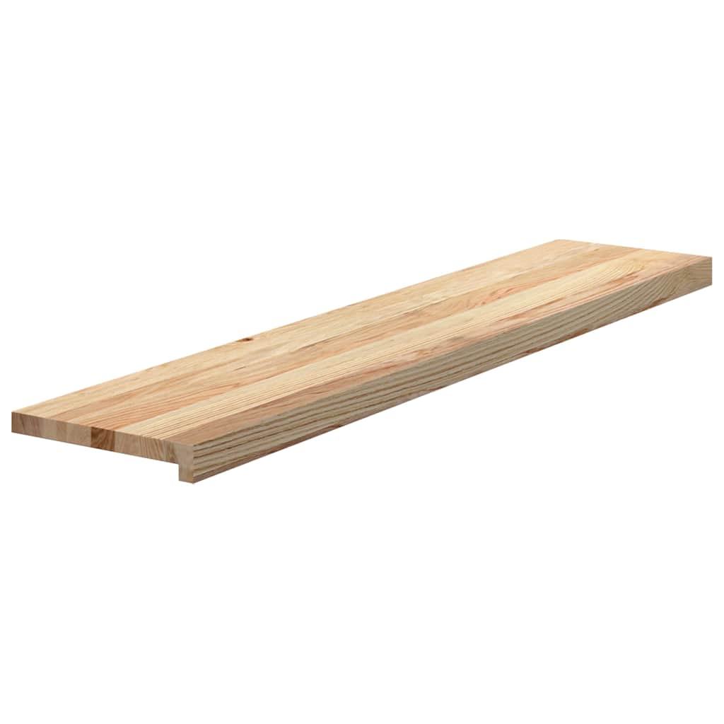trappemåtter 2 stk ubehandlet 120x25x2 cm massivt egetræ