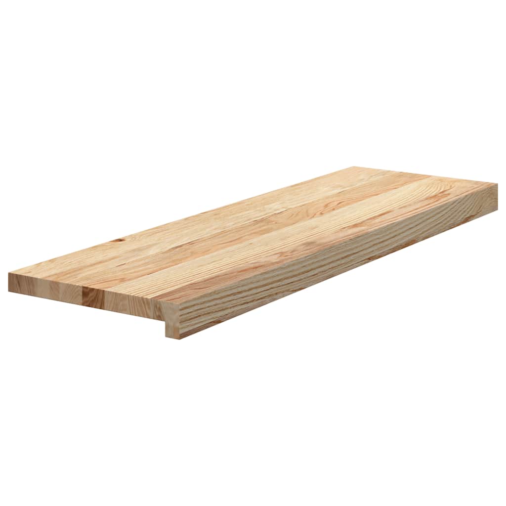trappemåtter 2 stk ubehandlet 80x30x2 cm massivt egetræ