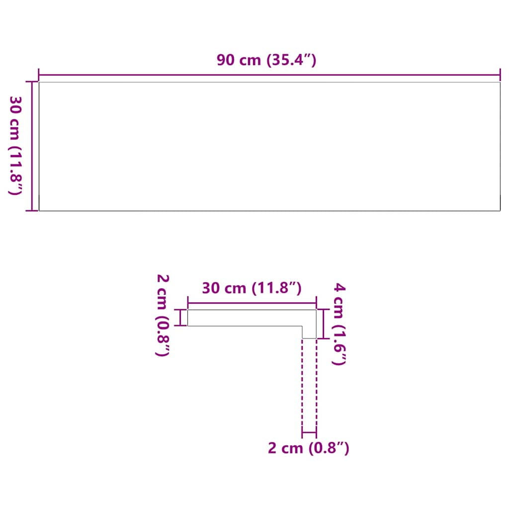 trappemåtter 2 stk ubehandlet 90x30x2 cm massivt egetræ