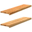 trappemåtter 2 stk lysebrun 100x25x2 cm massivt egetræ