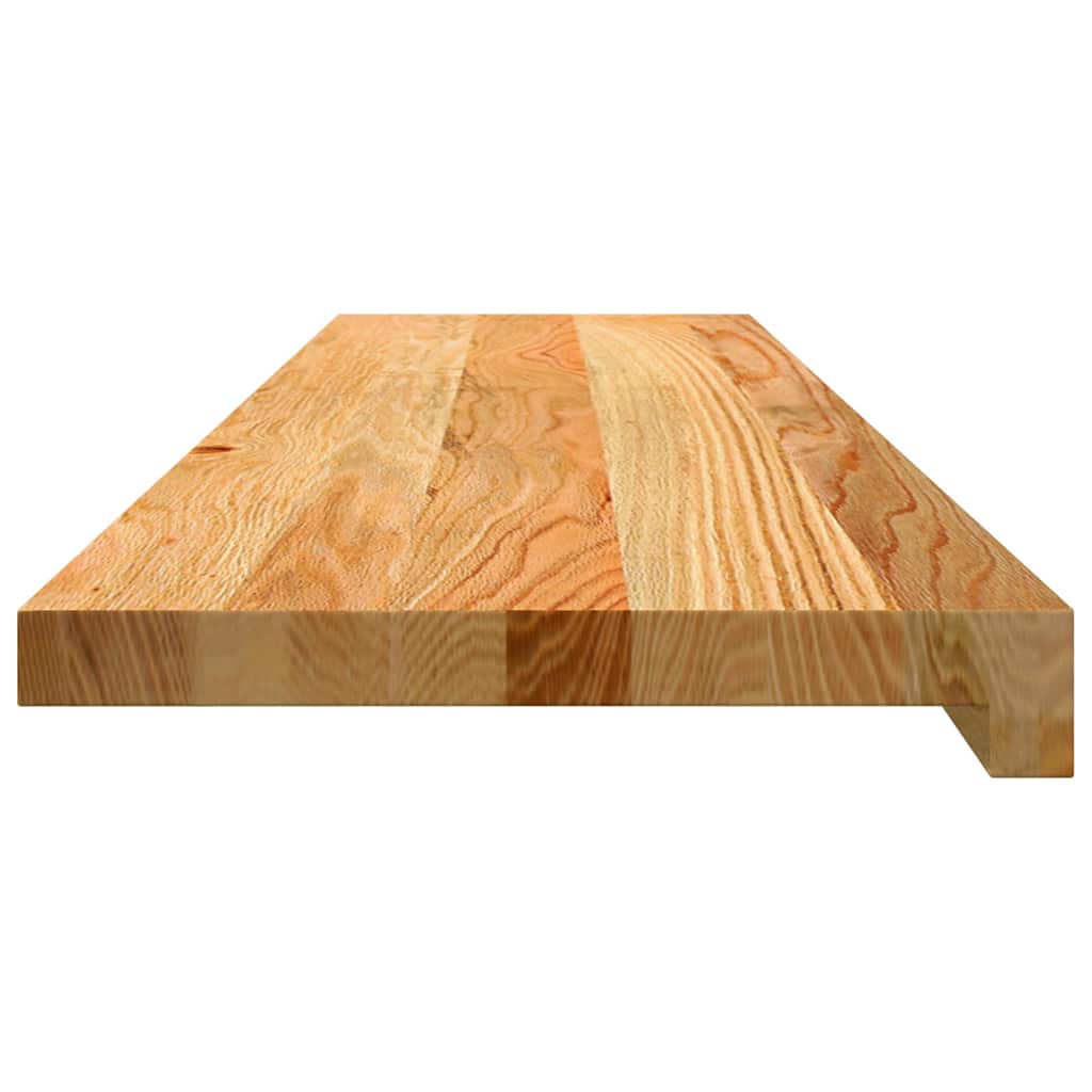 trappemåtter 2 stk lysebrun 100x25x2 cm massivt egetræ
