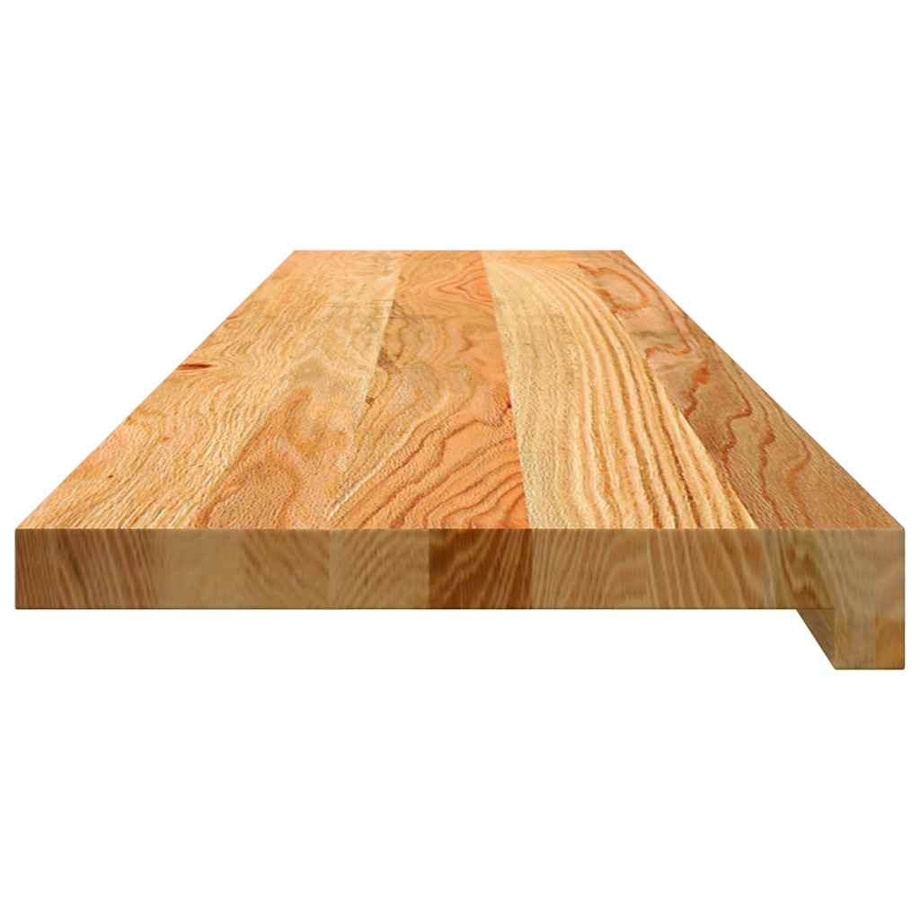 trappemåtter 2 stk lysebrun 110x25x2 cm massivt egetræ